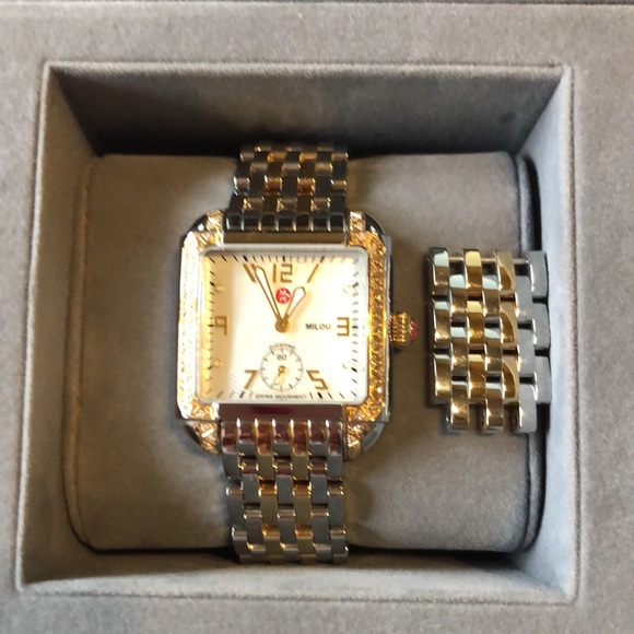Michele Diamond Two-Tone Stainless Steel Watch main image 9